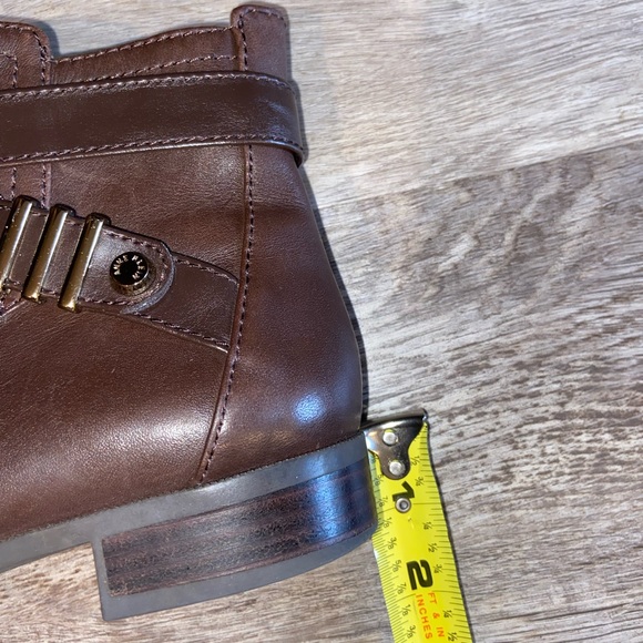 Anne Klein AkKabel Ankle Boots Womens 5.5 Brown Leather Side Zip Low Heel (K) - Picture 8 of 10